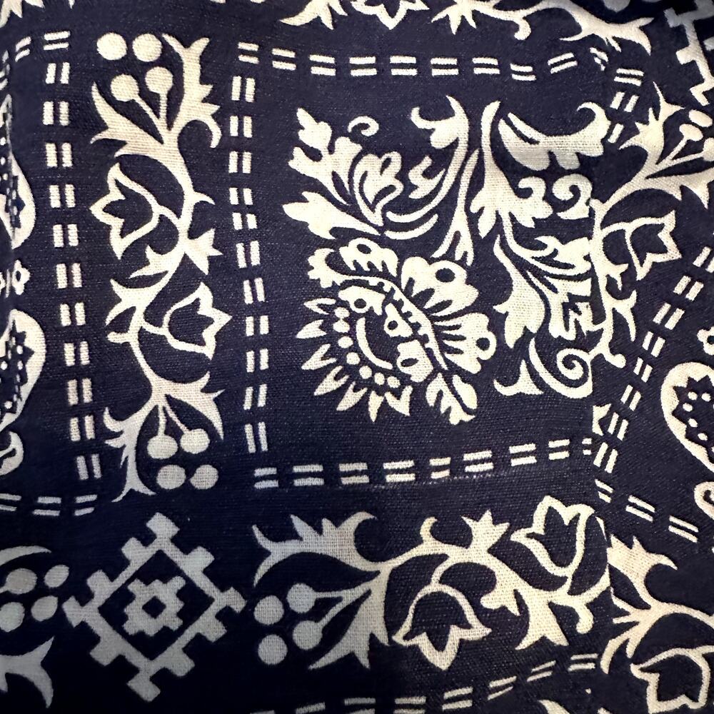 VTG Sportivity Bandana Top Halter Neck Tie Reversible 80 Backless Paisley Navy L - Picture 2 of 4